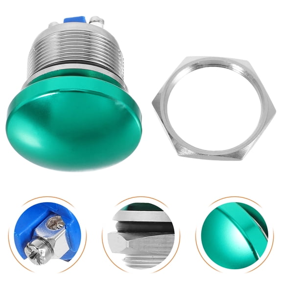 CHICHUMID Panel Mount Switch Momentary Mushroom Head Push Button Switch Multi Metal 1Pcs for Quick Operation