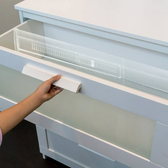 CHICHUMID Tray Dividers for Cabinets 2Pcs in Transparent Plastic with Expandable Feature for Drawers
