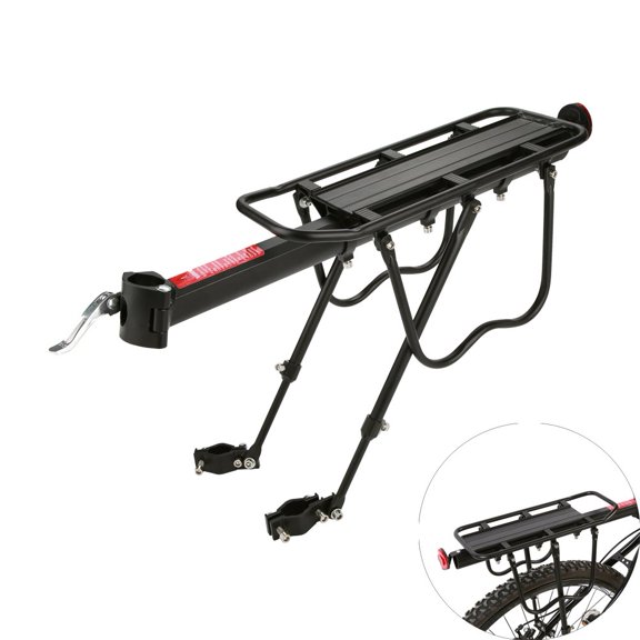 CHICIRIS Bicycle Rear Rack, Quick Release Adjustable Mountain Bike Cycling Luggage Cargo Rack Seat Carrier Load Up to 110LBS