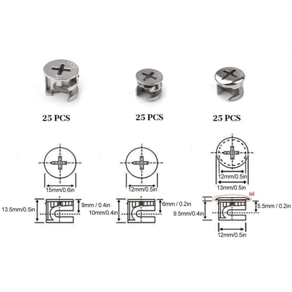 CHICIRIS Furniture Linker Cam Nut, Furniture Eccentric Connector Fastener Hardware Tools Furniture Connect Nuts, For Cabinets Wardrobes
