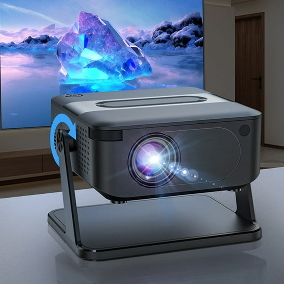 Smart Projector with WiFi and Bluetooth, Portable Outdoor Movie Projector Supports 4K with Android System, 120'' Screen Mini Projector Auto Keystone Compatible with HD-MI/USB/Smartphone/PC/Laptop
