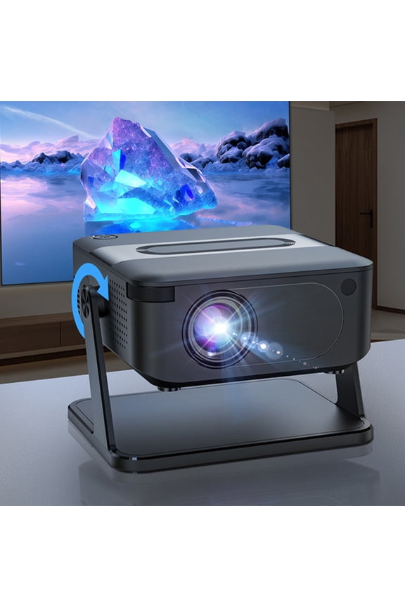 Smart Projector with WiFi and Bluetooth, Portable Outdoor Movie Projector Supports 4K with Android System, 120'' Screen Mini Projector Auto Keystone Compatible with HD-MI/USB/Smartphone/PC/Laptop