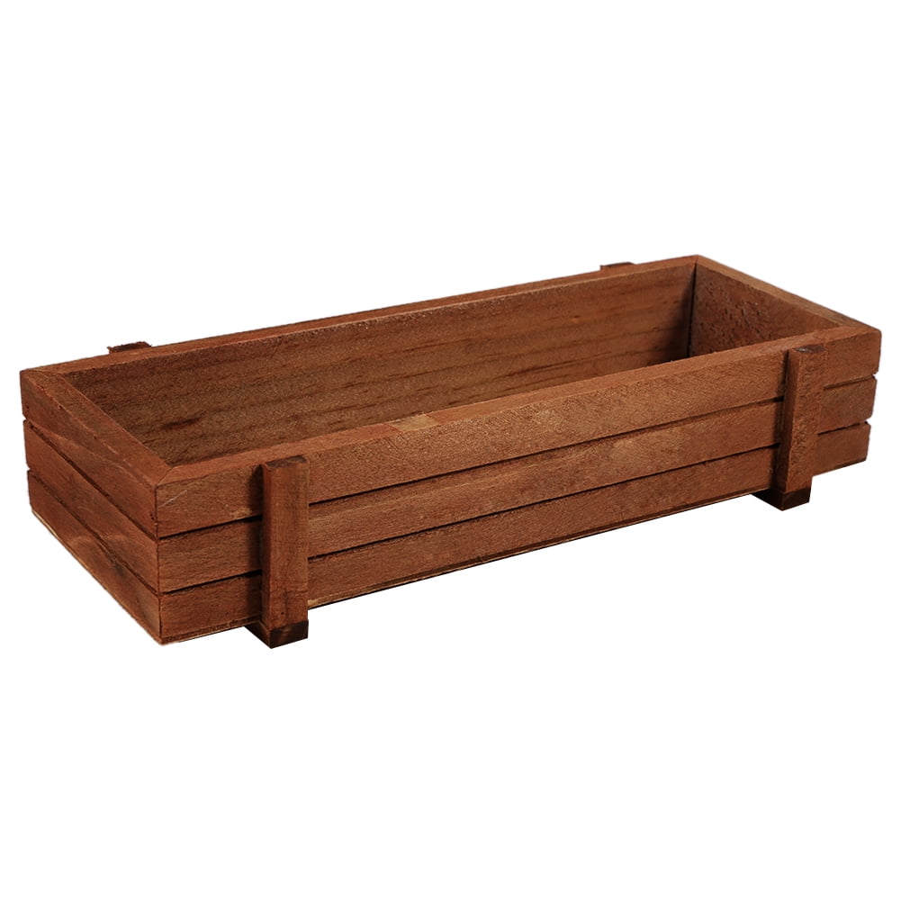 CHICIRIS Small DIY Indoor Garden Wooden Planter Box, Retro Flower Herb