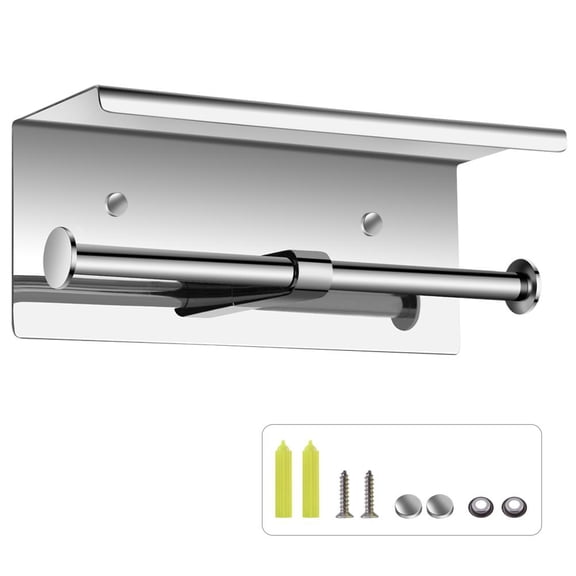 CHICIRIS Stainless Steel toilet paper holder,Wall Mounted SUS 304 Stainless Steel Double Roll Toilet Paper Holder