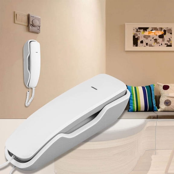 CHICIRIS Wall Landline Telephone,Noise Cancelling Wall Telephone Last Number Redial Anti-interference Wall Mounted Telephone