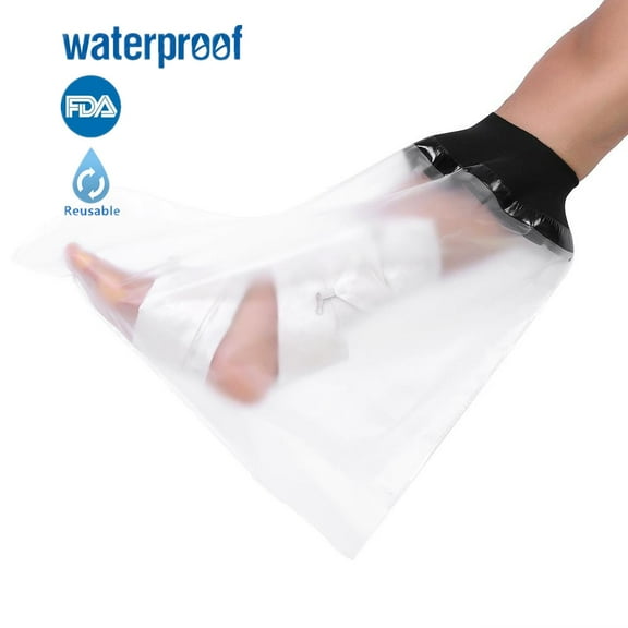 CHICIRIS Waterproof Foot Cast Wound Cover Protector For Shower Bath, Watertight Cast Bag Covers For Broken Surgery Foot, Ankle Wound And Burns Adult Reusable