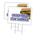 thumbnail image 1 of CHICKEN FRIED STEAK SANDWICH 2 Pack Of 12" x 16" Yard Sign & Stake | Advertise Your Business | Stake Included Image On Both Sides | Made in The USA, 1 of 3