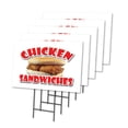 thumbnail image 1 of CHICKEN SANDWICHES 5 Pack Of 12" x 16" Yard Sign & Stake outdoor plastic  window | Advertise Your Business | Stake Included Image On Front Only | Made in The USA, 1 of 3