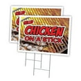thumbnail image 1 of CHICKEN ON A STICK 2 Pack Of 12" x 16" Yard Sign & Stake outdoor plastic  coroplast window | Advertise Your Business | Stake Included Image On Both Sides | Made in The USA, 1 of 3