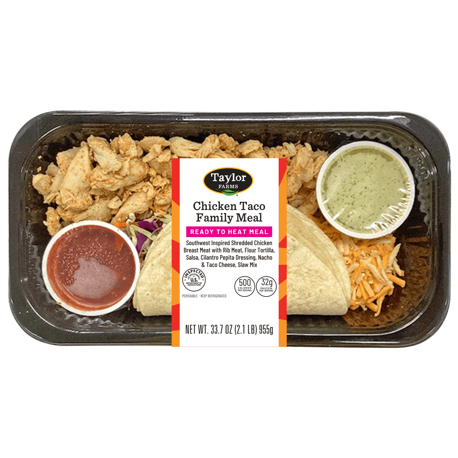 Taylor Farms Chicken Taco Family Meal Tray Ready to Heat, 33.7oz