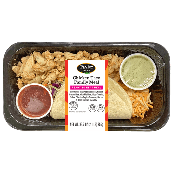Taylor Farms Chicken Taco Family Meal Tray Ready to Heat, 33.7oz
