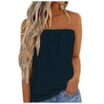 thumbnail image 1 of CHICLOOM Clearance Summer Tops for Women Sleeveless Bandeau Breathable Sexy Stretch Tube Off Shoulder Casual Beach Strapless Backless Party Loose Backless Women Blouses, 1 of 5