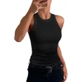 thumbnail image 1 of CHICME Tank Tops for Women Solid Color O-Neck Sleeveless Elastic Slim Fit Basic Vest Casual Womens Top(Without Pads) Black-S, 1 of 8