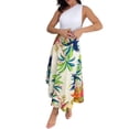 thumbnail image 1 of CHICME Skirts for Women Boho Tropical Floral Print Wrap Self Tie High Waist Brazilian Beach Vacation Long Skirt Beige-S, 1 of 9