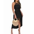 thumbnail image 1 of CHICME Womens Dresses Sleeveless Keyhole Back Hollow Out A Line with Eyelet Embroidery & Side Slit Casual Dresses Black-L, 1 of 9