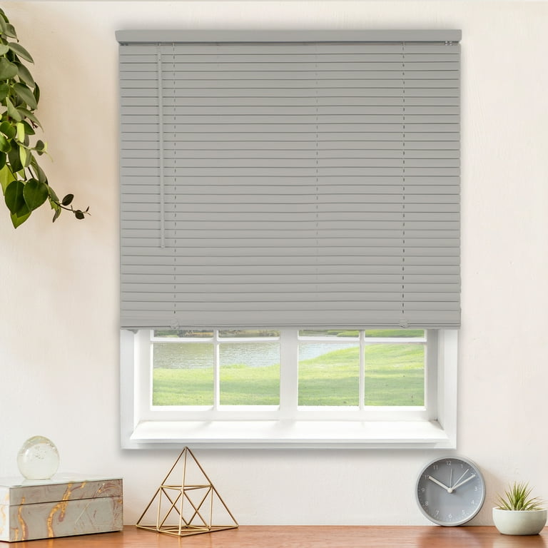  Cordless Light Filtering Mini Blinds for Indoor Windows - 35  Inch Width, 64 Inch Length, 1 Slat Size - Black - Cordless GII Morningstar  Horizontal Windows Blinds for Interior by Achim