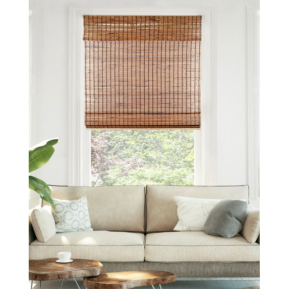 Chicology 31"W x 64"H Beaver Cordless Bamboo Shades, Natural Woven Wood, Light Filtering, Safe for Kids & Pets