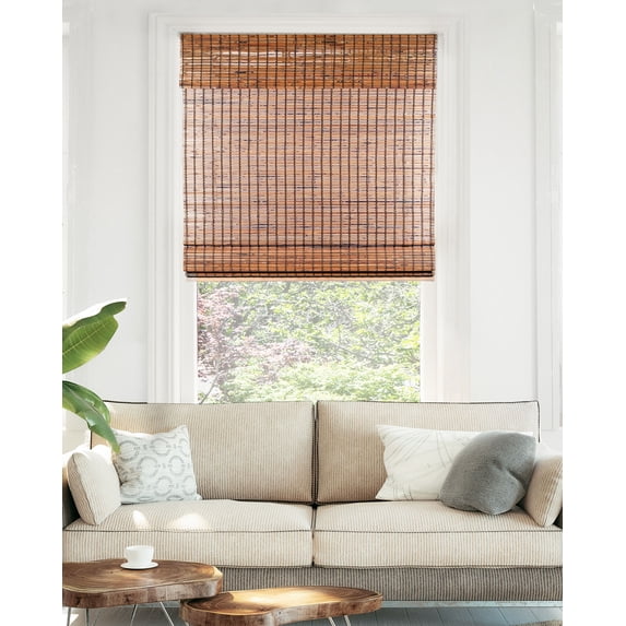 Chicology 33"W x 64"H Beaver Cordless Bamboo Shades, Natural Woven Wood, Light Filtering, Safe for Kids & Pets