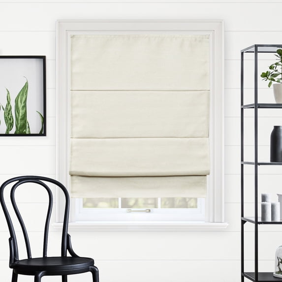 Chicology Cordless Roman Shade, Blackout, Del Mar Moon Shell, 36"W X 64"H