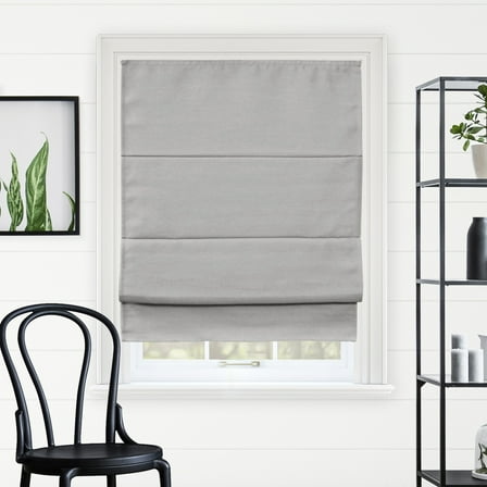 Chicology Cordless Roman Shade, Blackout, Del Mar Pearl Grey, 23"W X 64"H