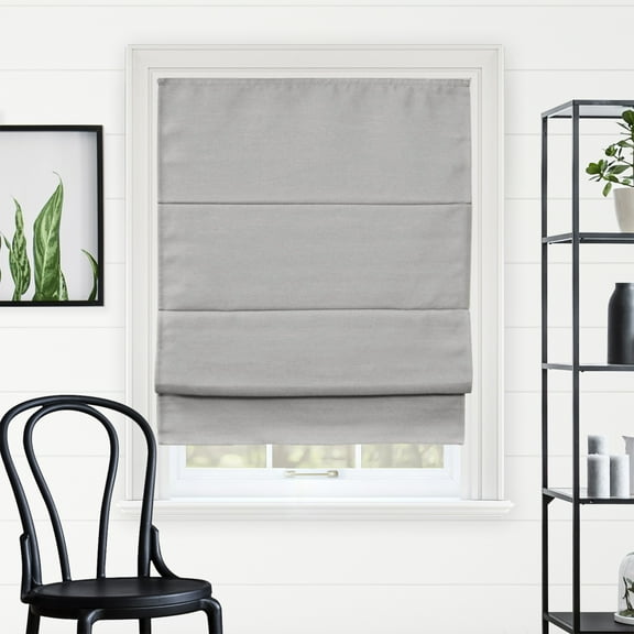 Chicology Cordless Roman Shade, Blackout, Del Mar Pearl Grey, 23"W X 64"H