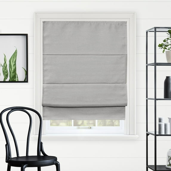 Chicology Cordless Roman Shade, Blackout, Del Mar Pearl Grey, 31"W X 64"H