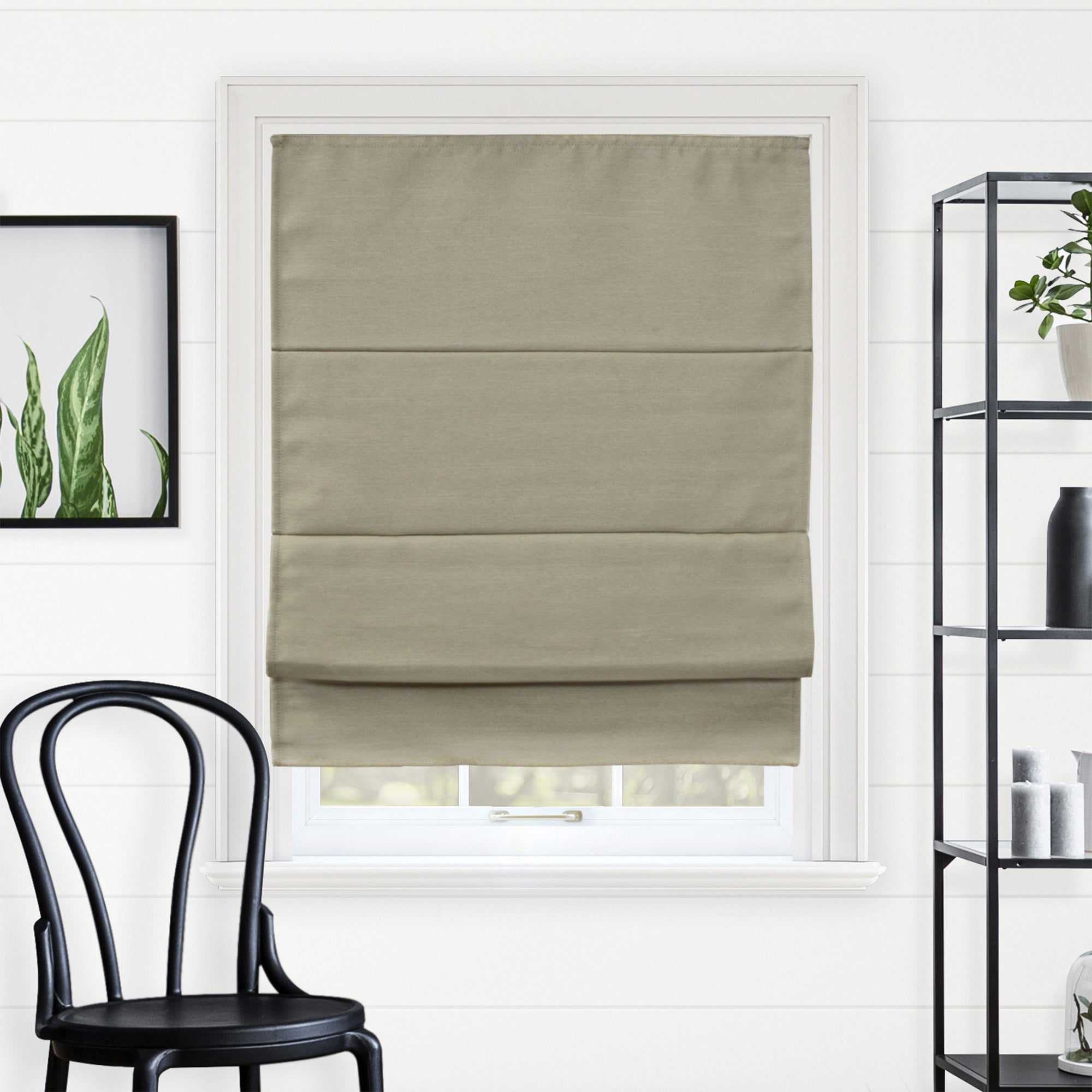 Chicology Cordless Roman Shade, Blackout, Del Mar Sandcastle, 31"W X 64"H
