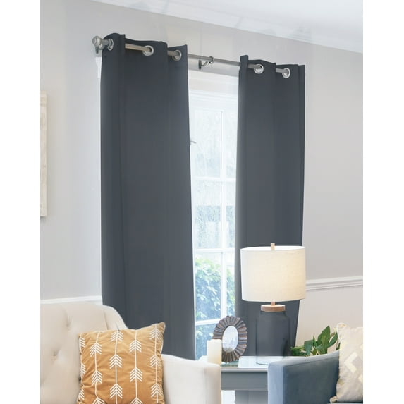 CHICOLOGY Curtain Panel Pair Grommet Virginia Navy (Semi-Sheer) 52"W X 63"H