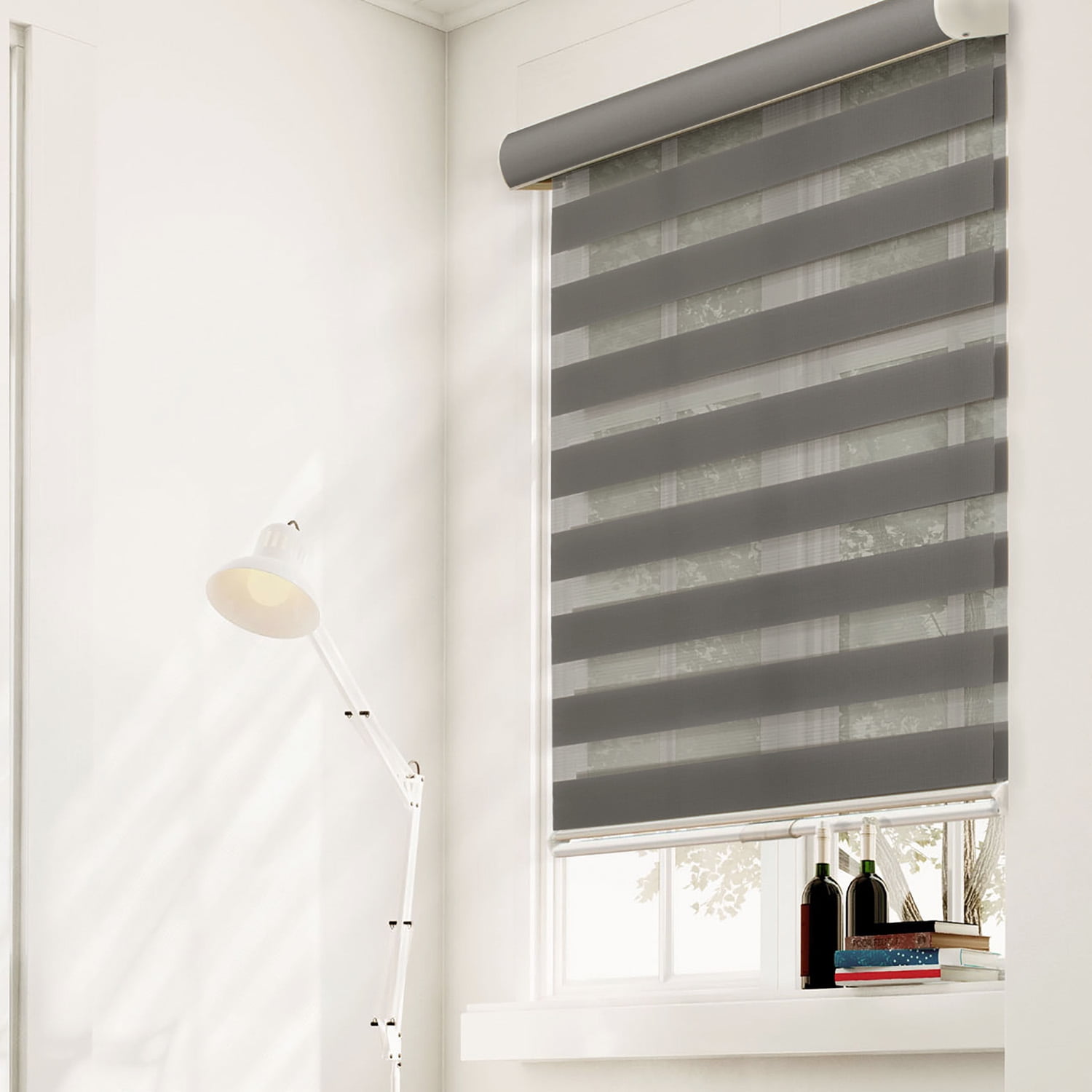 CHICOLOGY Dual Layer & Privacy Free-Stop Cordless Zebra Roller Shades 