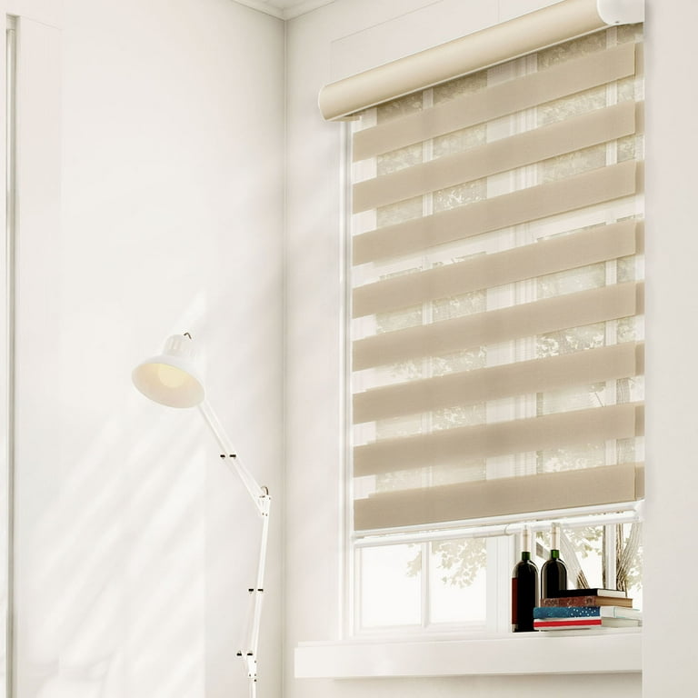 CHICOLOGY Dual Layer & Privacy Free-Stop Cordless Zebra Roller Shades 