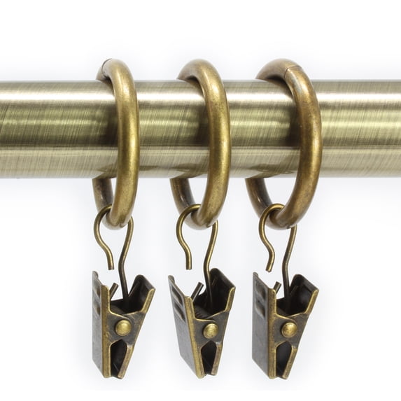 CHICOLOGY ESSENTIAL STEEL CLIP RINGS ANTIQUE BRASS 3/4-INCH 12-PACK