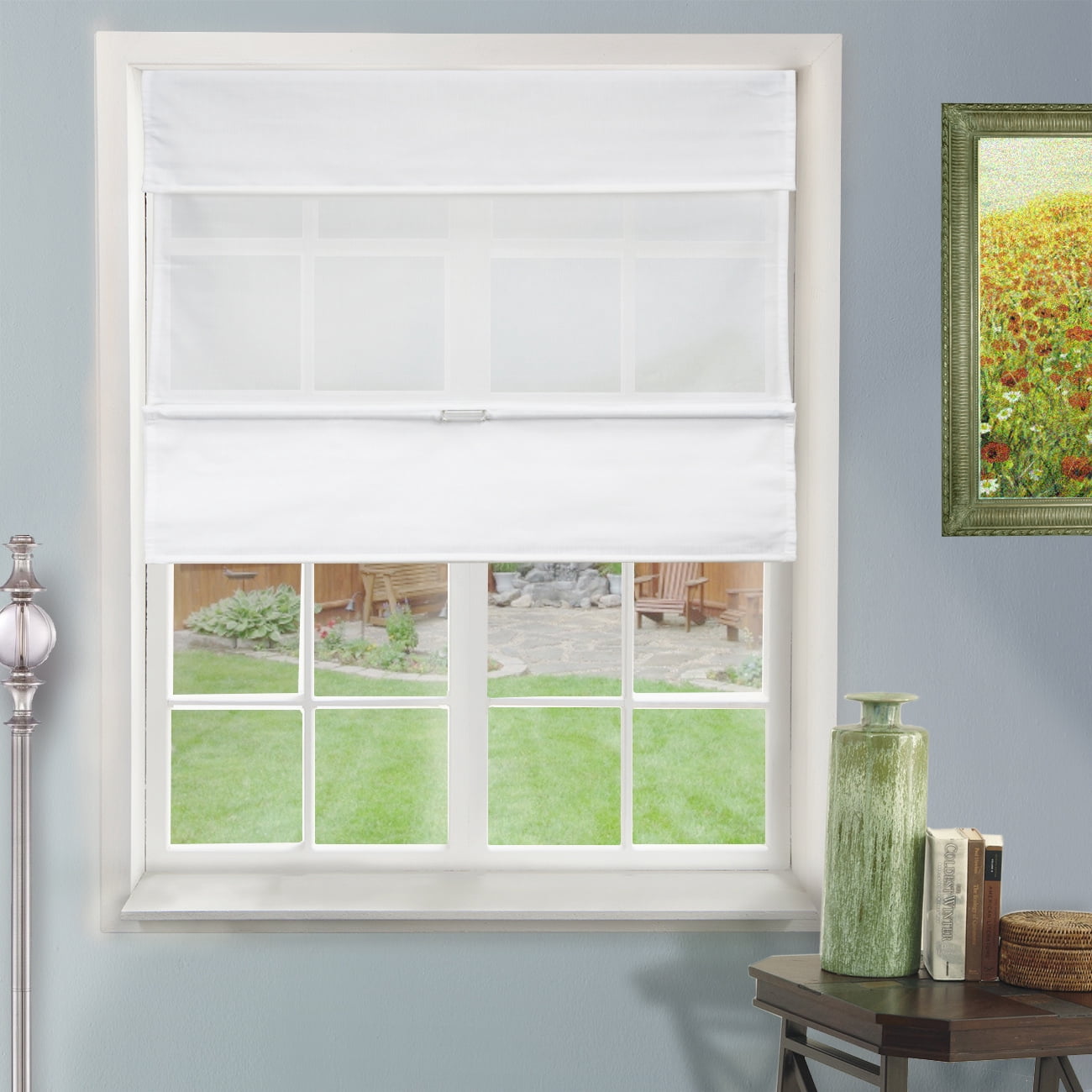 CHICOLOGY Light Filtering Cordless Magnetic Roman Shades - Walmart.com
