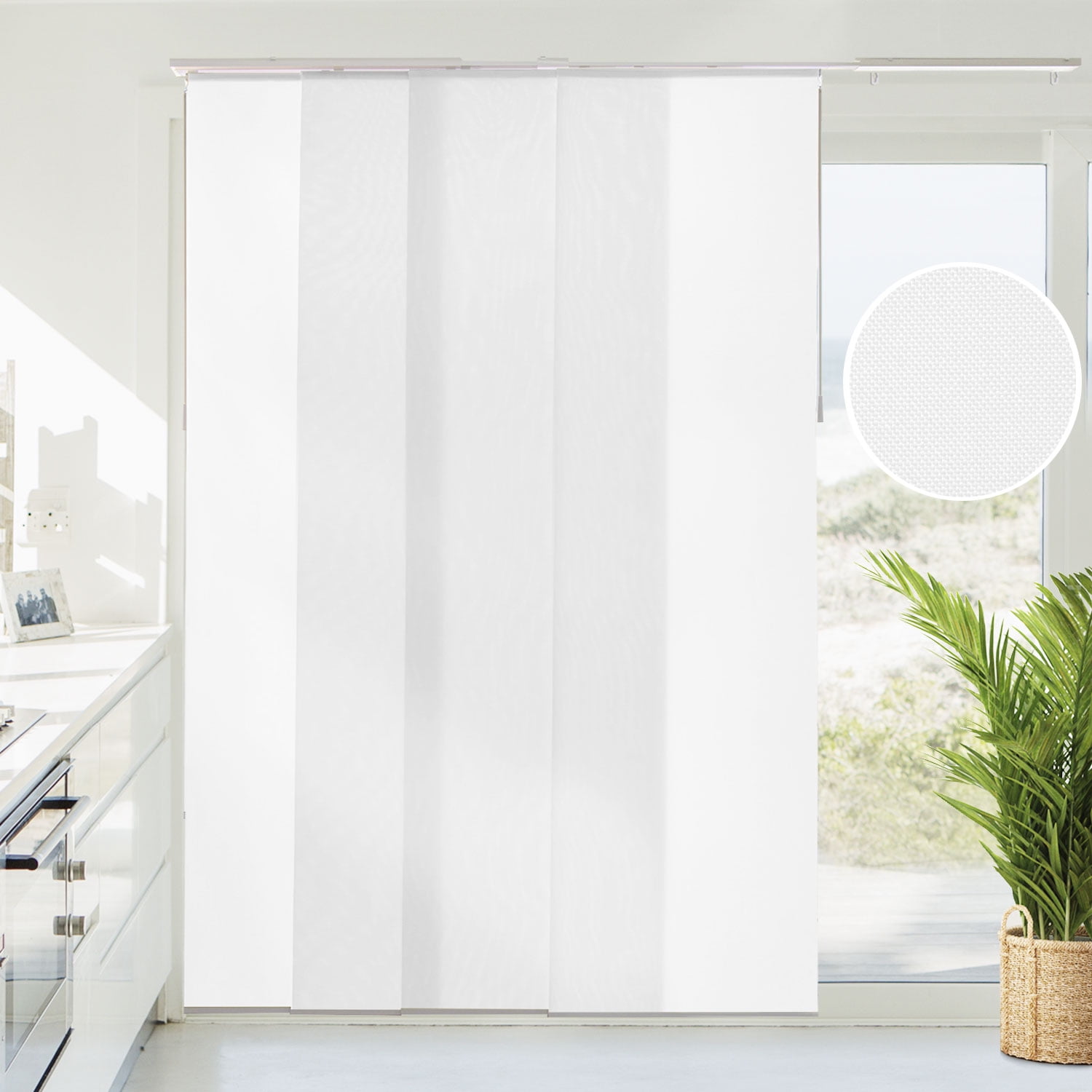 CHICOLOGY QUAD RAIL SLIDING PANEL Brunch White (Light Filtering) W:46-86 x H:Up-to 96 inches