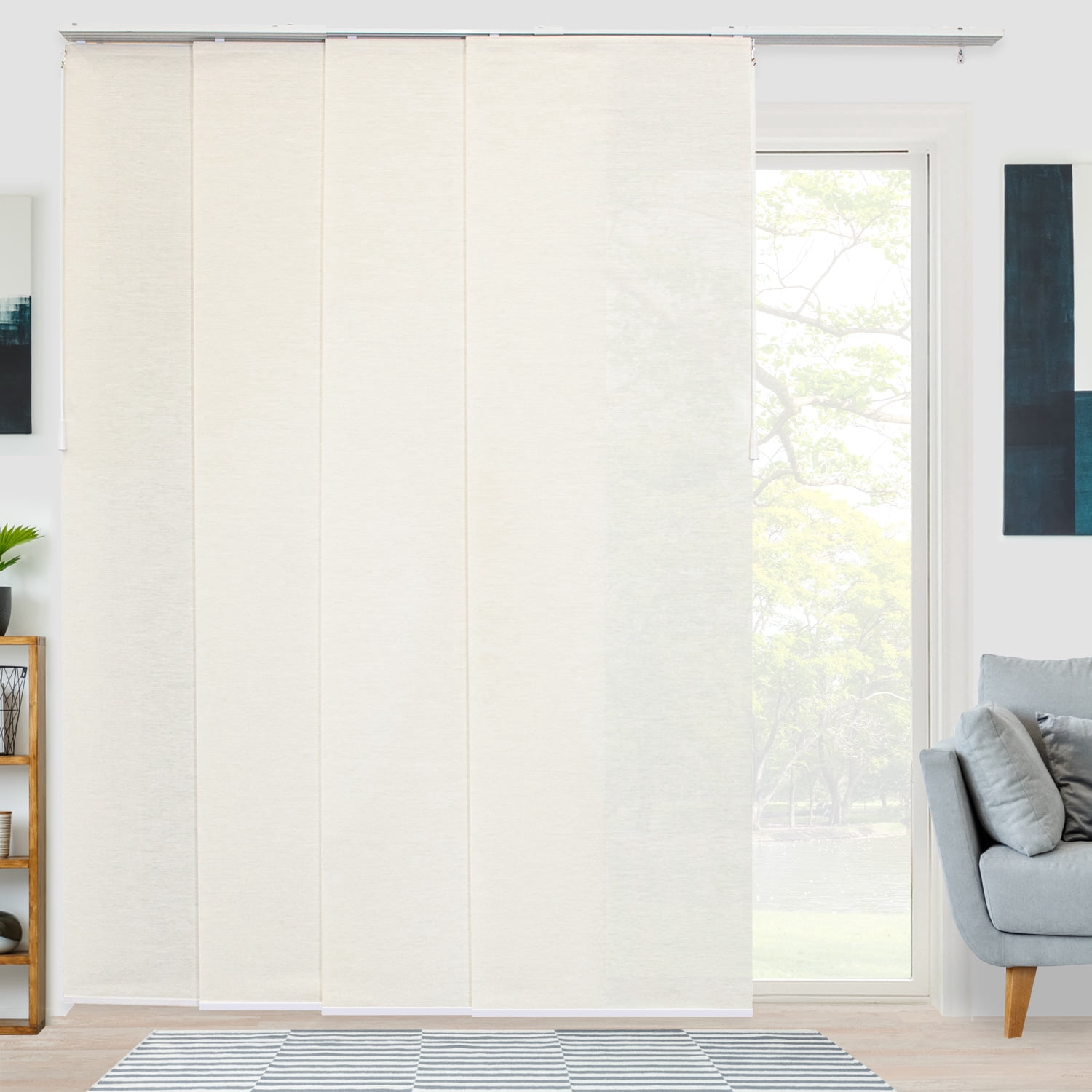 CHICOLOGY QUAD RAIL SLIDING PANEL Princess Ivory (Light Filtering) W:46-86 x H:Up-to 96 inches