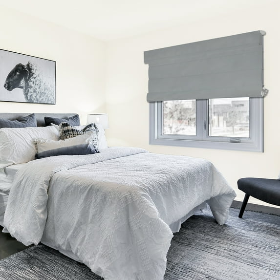 CHICOLOGY Roman Shades for Windows , Roman Shades , Window Treatments , Custom Roman Window Shades , Room Darkening Shades , Daily Smokey Quartz (Light Filtering), 46.75 in x 84 in (W x H)