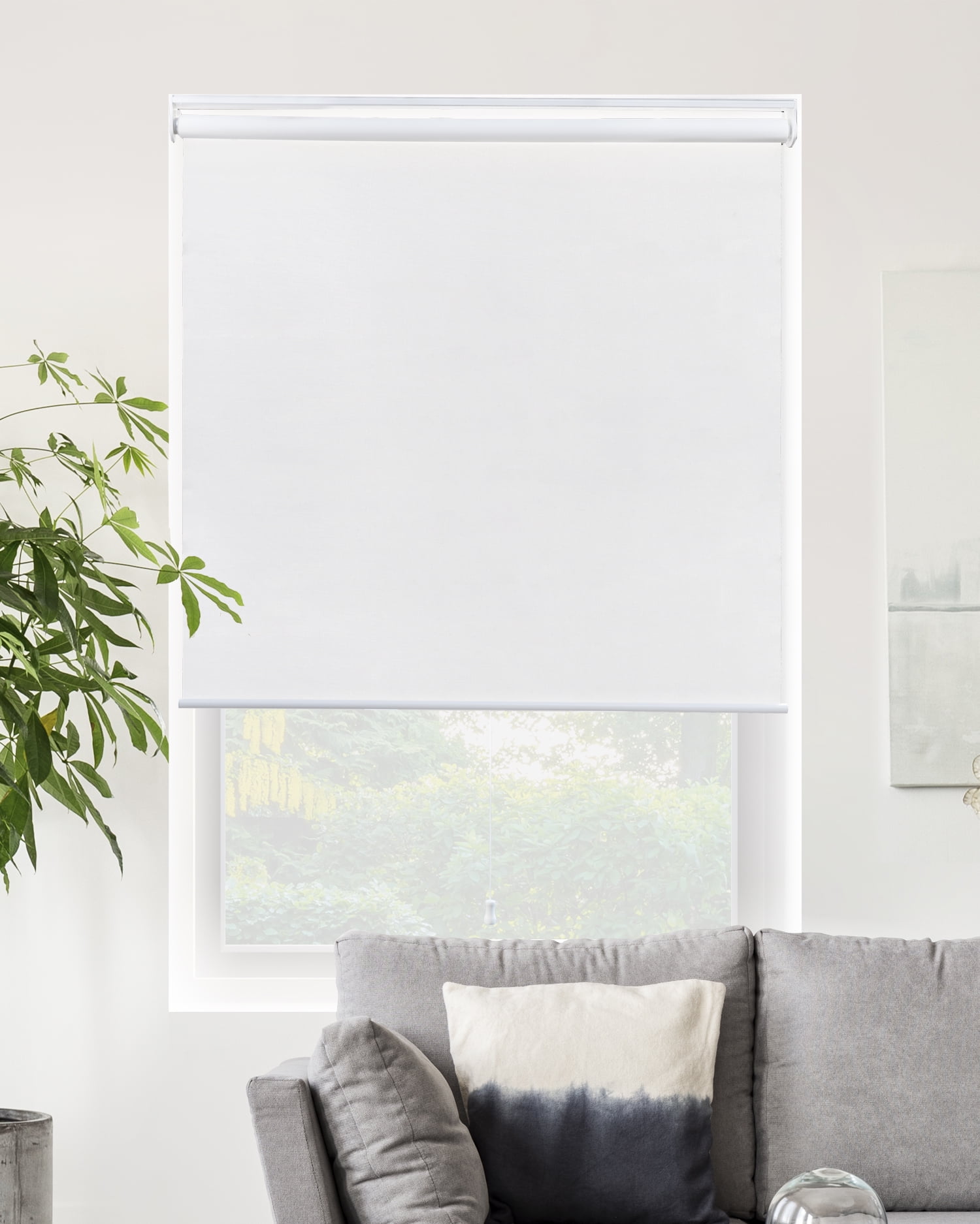 Chicology 72"W X 72"H Byssus White Cordless Polyester Roller Shades – Blackout Privacy, Safe for Kids & Pets