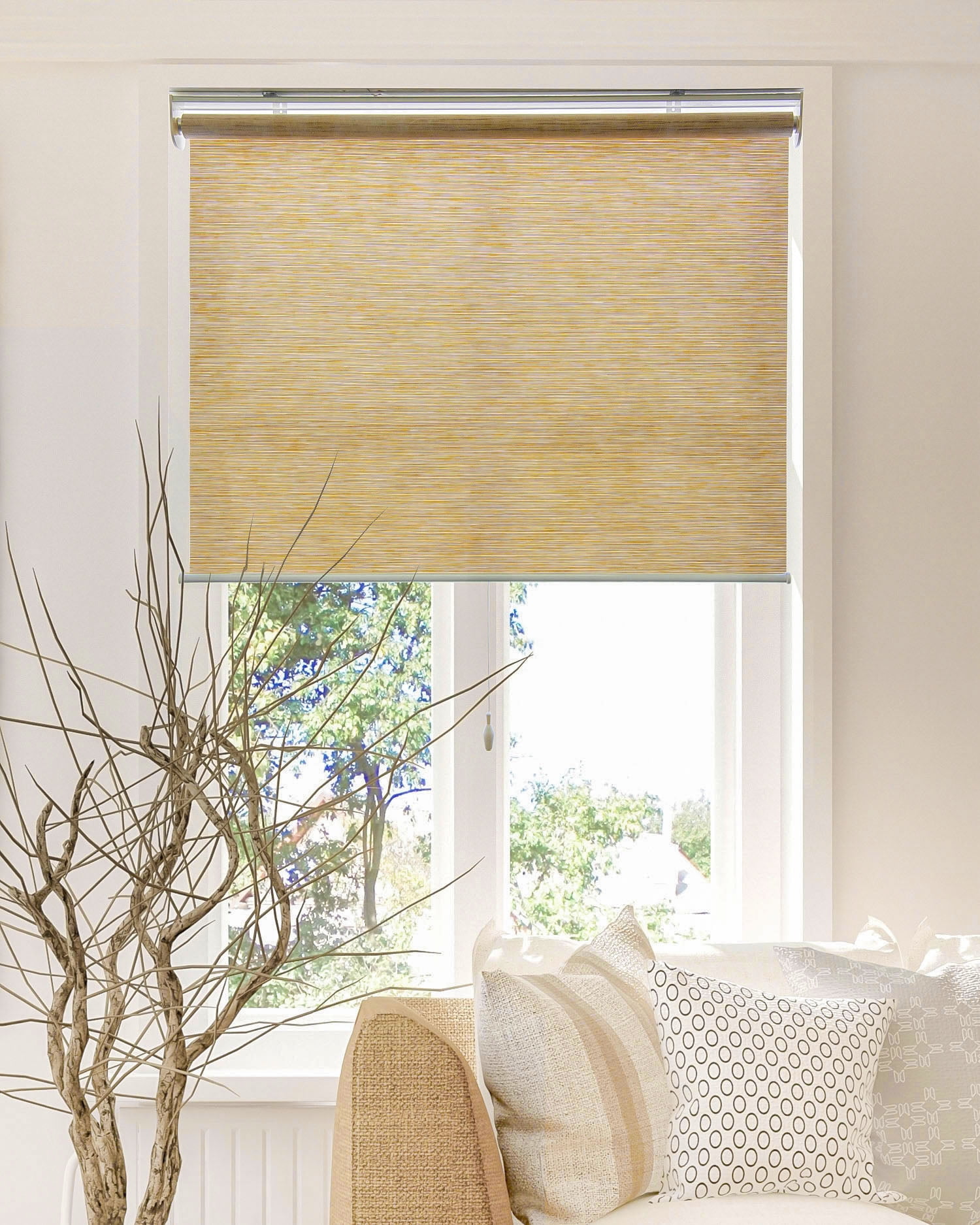 CHICOLOGY SnapN'Glide Cordless Roller Shade, Felton Cream (Natural