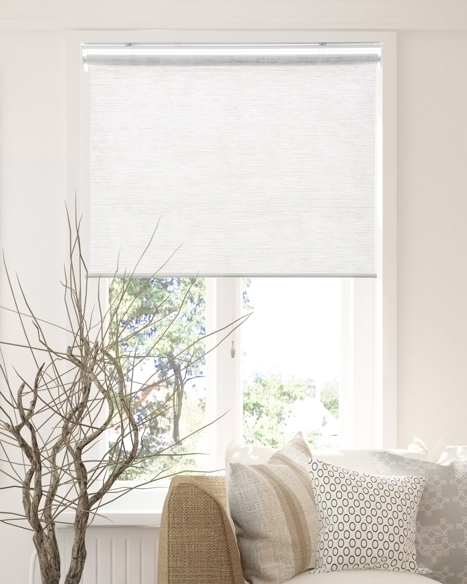 CHICOLOGY SnapN'Glide Cordless Roller Shade, Felton White (Natural