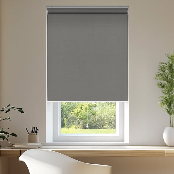 Chicology Roller Shades | Cordless Room Darkening and Light Filtering Window Blinds |46"W X 72"H| Privacy Shades for Bedroom & Living Room | Easy Install | Gray