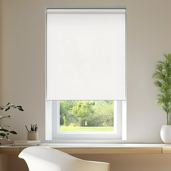 Chicology Roller Shades | Cordless Room Darkening and Light Filtering Window Blinds |22"W X 72"H| Privacy Shades for Bedroom & Living Room | Easy Install | Urban White