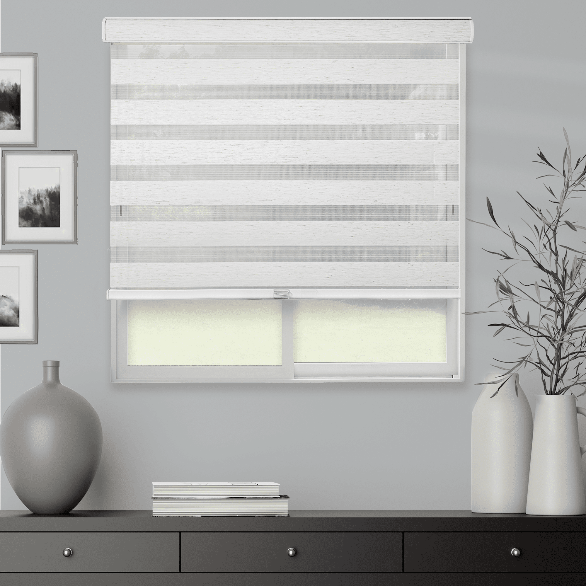 CHICOLOGY Zebra Roller Shade , Window Zebra Blind , Light Filtering , Basic Natural, 33"W X 72"H