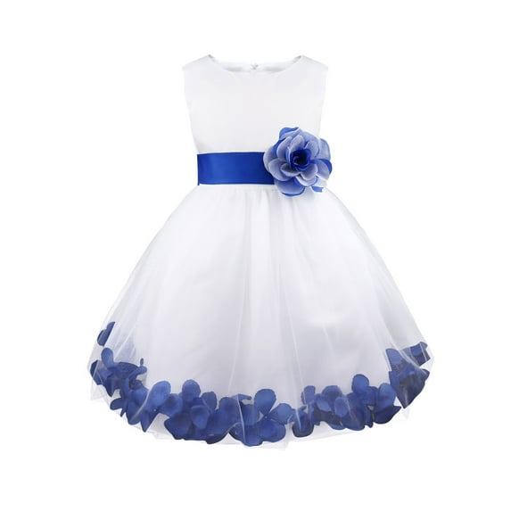 CHICTRY Baby Girls Elegant Flower Tulle Princess Dress Pageant Wedding Bridesmaid Birthday Party Dress Navy Blue 8