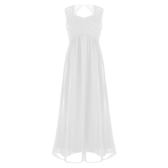 CHICTRY Big Girls Chiffon Lace Wedding Party Bridesmaid Ball Gown Juniors Maxi Dress,Sizes 4-16
