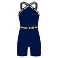thumbnail image 1 of CHICTRY Big Girls Printed Halter Neck Straps One Piece Boyleg Swimsuits Athletic Rashguard Wetsuits Navy Blue 6, 1 of 5