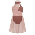 thumbnail image 1 of CHICTRY Big Girls Ruched Lyrical Ballet Dance Dress Contemporary Dance Costume Dusty Pink 8, 1 of 7
