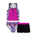 thumbnail image 1 of CHICTRY Girls 3pcs Rash Guard Swimsuit Racerback Top with Briefs Shorts Swimwear Rose Red 4, 1 of 7