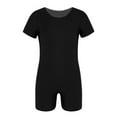 thumbnail image 1 of CHICTRY Girls Basic Short Sleeve Gymnastic Leotard Solid Sports Unitard Jumpsuit Black 10, 1 of 7