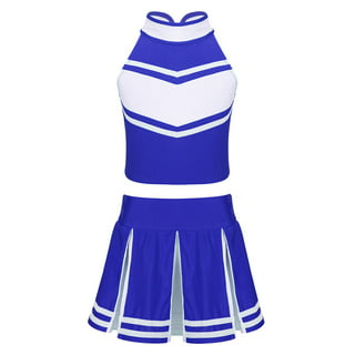  GRAJTCIN Women's Cheerleader Costume Halloween 3-Pieces High  School Girl Cheerleading Outfit with Pom Pom(Large, Blue) : Clothing, Shoes  & Jewelry