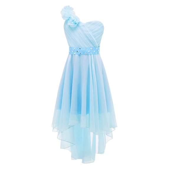 CHICTRY Girls Chiffon Princess Dress One Shoulder Flower Girl Party Ball Gown