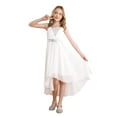 thumbnail image 1 of CHICTRY Girls Chiffon Sequins Birthday Party Proms Dress Pleated High-low Hem Flower Girls Dress Silver-B 8, 1 of 7